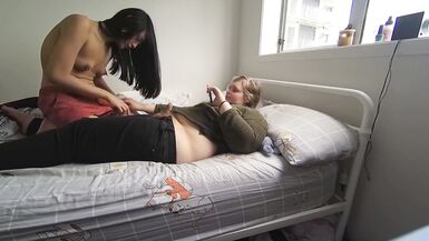 Horny Asian Trans GF Sucks, Mounts Transgirl Dick Cowgirl Style