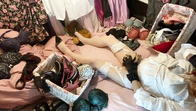 Trans Girl Bra Fuck(TEZENiS 34A) & Cum in Bra - 8 image