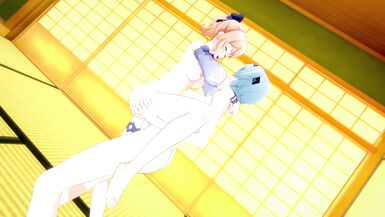 Genshin Impact: FUTA EULA x JEAN (3D Hentai) - 14 image