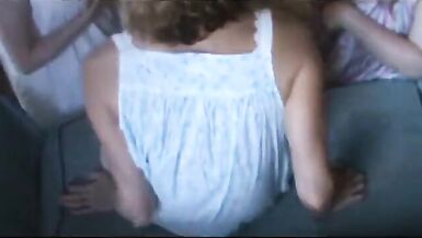 Sister and friend play with her mother - 4 image