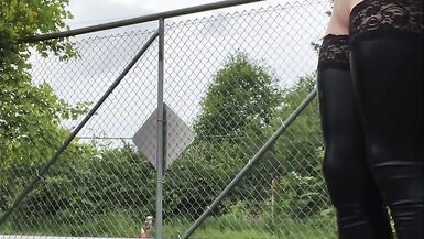 Silicone Crossdresser Flashing on the Roadside - 14 image