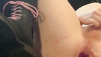 Goth Femboy Training his Virgin Asshole - 15 image