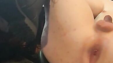 Goth Femboy Training his Virgin Asshole - 2 image