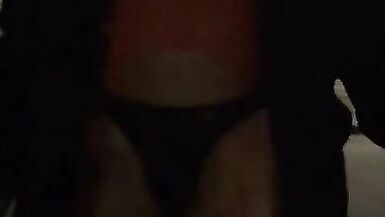 public exhibitionist dressed red body lingery - 2 image