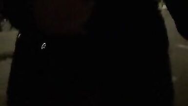 public exhibitionist dressed red body lingery - 4 image