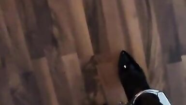 7 inches stilettos with ankle cuffs and in chastity - 11 image