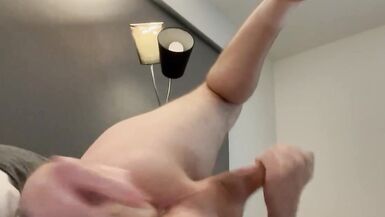 Massaging my prostate with dildo. Climax with jerkoff and cumshot. - 14 image