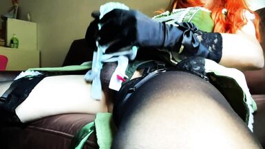 Trans Girl in Green Dirndl Bra Fuck and Cum in Bra (edc by esprit 70A) - 11 image