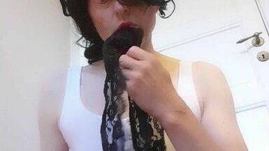 Stripping  and see my cum - 1 image