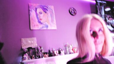 Brunette Domina Eva Latex play with a Blonde Shemale Fetish Tranny Hot Bridget Strapon Suck toys - 11 image