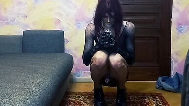 Femboy sissy slut slave crossdresser posing and drinking pis - 6 image