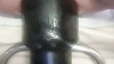 Christina takeing a huge big Black plug 10cm in diameter - 14 image