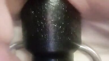 Christina takeing a huge big Black plug 10cm in diameter - 2 image