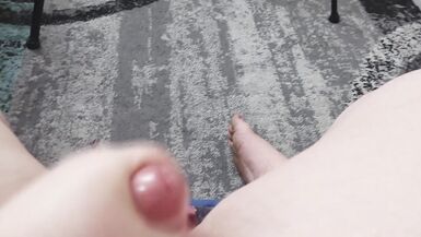 Cute BBW Tranny Strokes Big Cock and Cums POV - 14 image