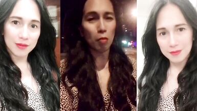 beautifull ladyboy masturbate and show her cock in public - 4 image