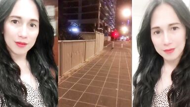 beautifull ladyboy masturbate and show her cock in public - 5 image