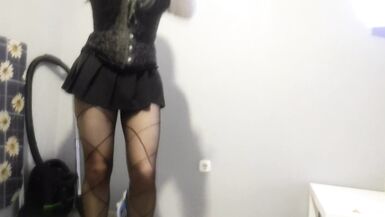 Sissy in new tights and shoes when the wife is not at home - 12 image