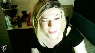 Jessica Bloom Selfsuck & Self Facial Cumeating Sissy! - 15 image