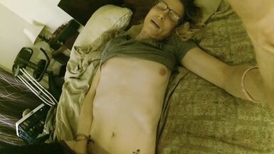 sunday mornin in bed little TGirl boobs and more vids this week for real - 15 image