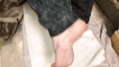 FEMALE-like-TOES-Pose Soles After Shower! Painted Red Toes! Long Toes! Size 8 Feet! Wrinkle Arches! - 8 image