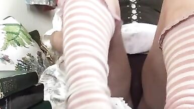 Library Cat Gets Bored of Reading, Plays with Toys and Cums