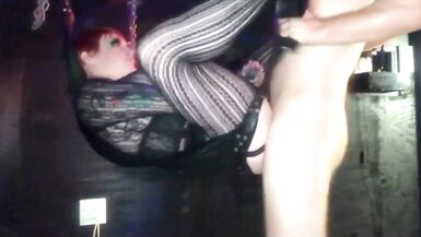 Redhead T Girl Gets Fucked Bareback in Sling - 13 image