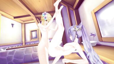 Genshin Impact - Futa Lumine fuck Keqing in bath - 13 image
