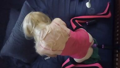 Sissy Tammy fucks sex machine while in chastity. - 10 image