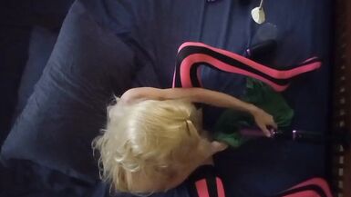 Sissy Tammy fucks sex machine while in chastity. - 9 image