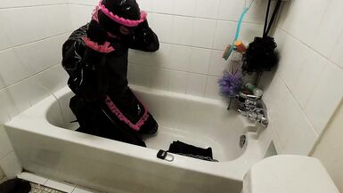 Sissy Maids Self Bondage Enema - 3 image