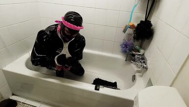 Sissy Maids Self Bondage Enema - 4 image