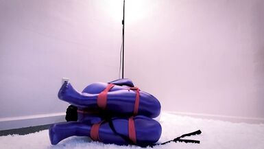 Selfbondage in purple bodysuit (part 2) - 11 image