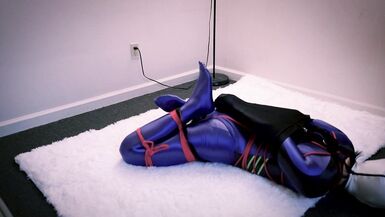 Selfbondage in purple bodysuit (part 2) - 7 image