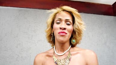 Hot Mature Blonde T-Girl Has Big Cock