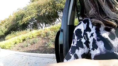 kelly cd  carpark wank in leopard print dress tights - 5 image