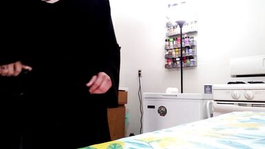 Lazy tgirl Lily pees while eating breakfast - 3 image