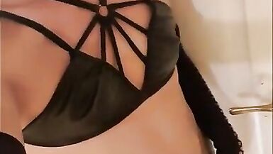 The Little Sissy jerked off and cum on her fav outfits - 3 image