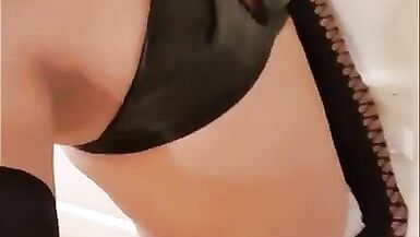 The Little Sissy jerked off and cum on her fav outfits - 8 image