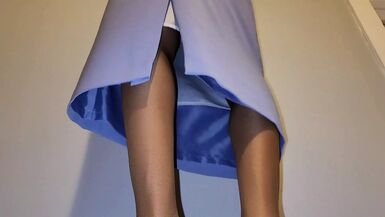 Long office skirt with slip - 1 image