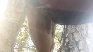Forest dildo fucking outside cd sissy boi pussy - 10 image