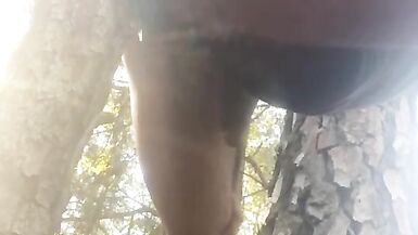 Forest dildo fucking outside cd sissy boi pussy - 14 image