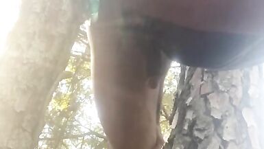 Forest dildo fucking outside cd sissy boi pussy - 15 image