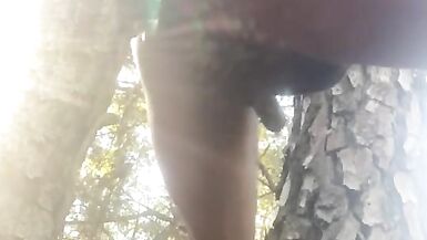 Forest dildo fucking outside cd sissy boi pussy - 5 image