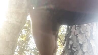 Forest dildo fucking outside cd sissy boi pussy - 9 image