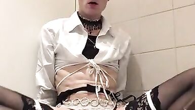 Sissy Girl in heels love Black dildo - 15 image