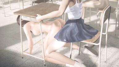 Futanari Asian Girls Sex in Public Classroom 3D Animation (Part 2) - 9 image