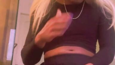 Sexy Blonde TGirl Bust Thick Load in your Face - 11 image