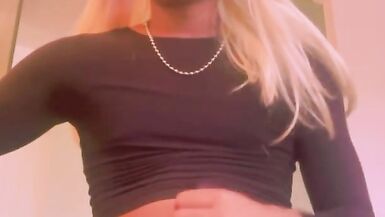Sexy Blonde TGirl Bust Thick Load in your Face