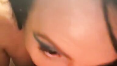 Tgirl deep throating her dildo - 9 image