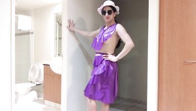 gorgeous sexy shemale striptease modelling - 2 image